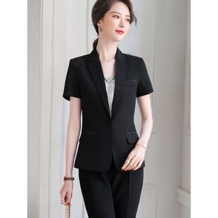短袖小西装外套女夏季薄款修身通勤职业套装气质女神范正装工作服