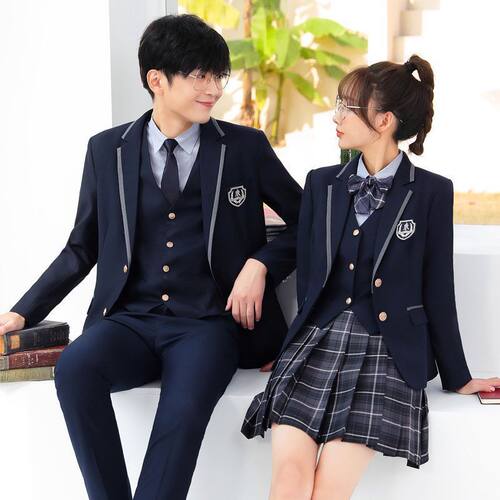 新款男女同款职业装女西装马甲套装正装学院学生校服OL气质工作服