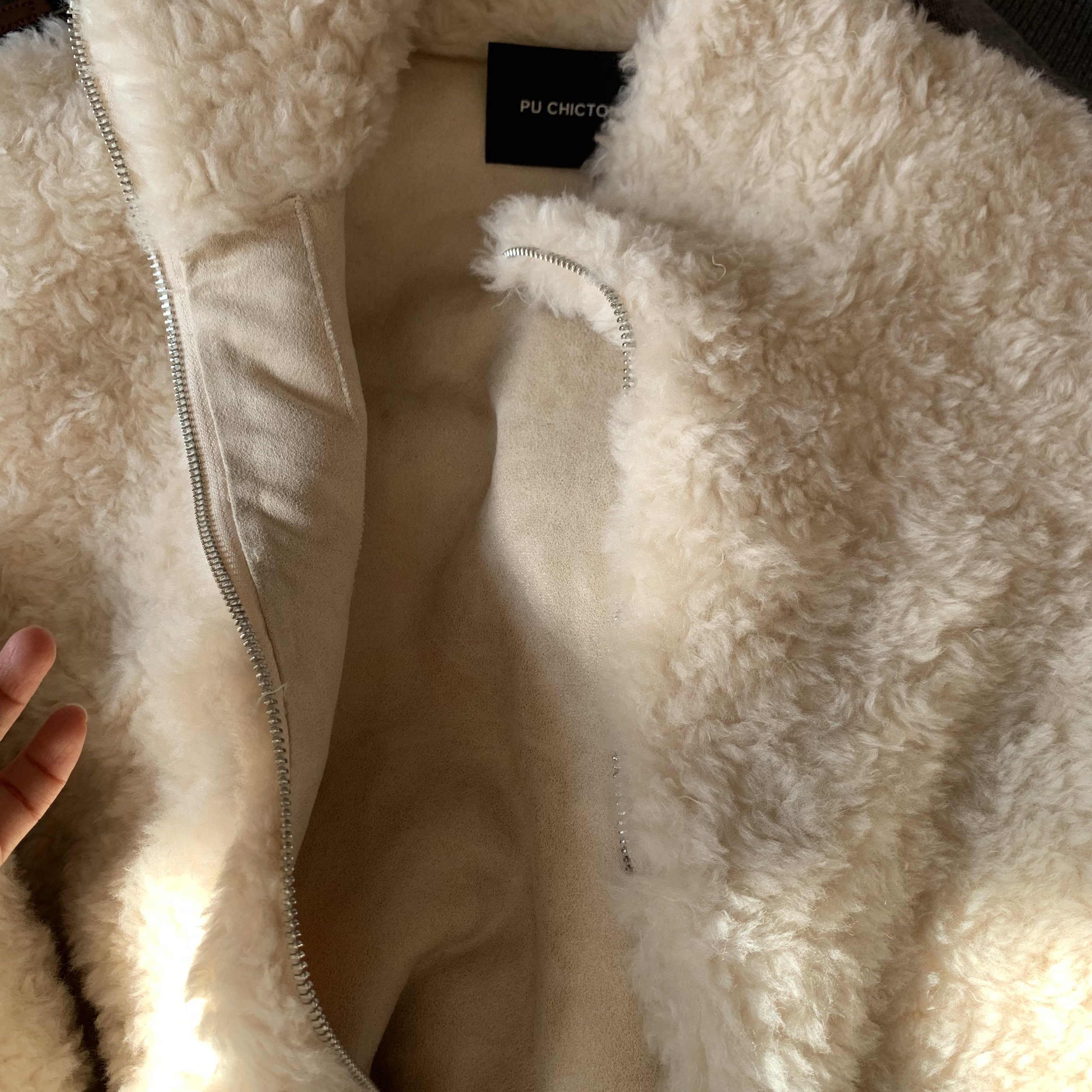 柏林雾冬 羊咩咩拉链款羊羔毛正肩小个子保暖外套