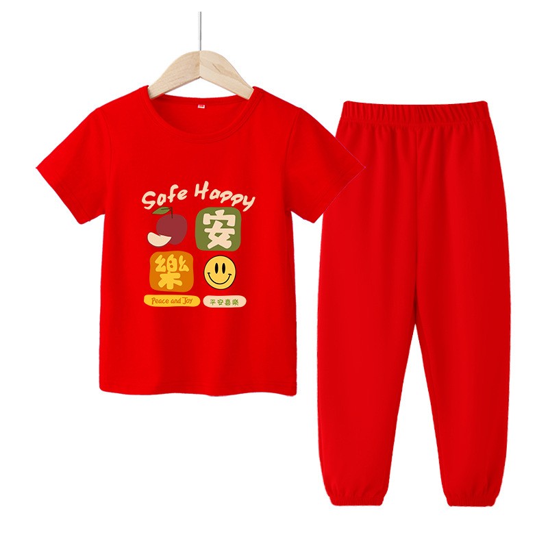 小孩衣服生日红色衣服