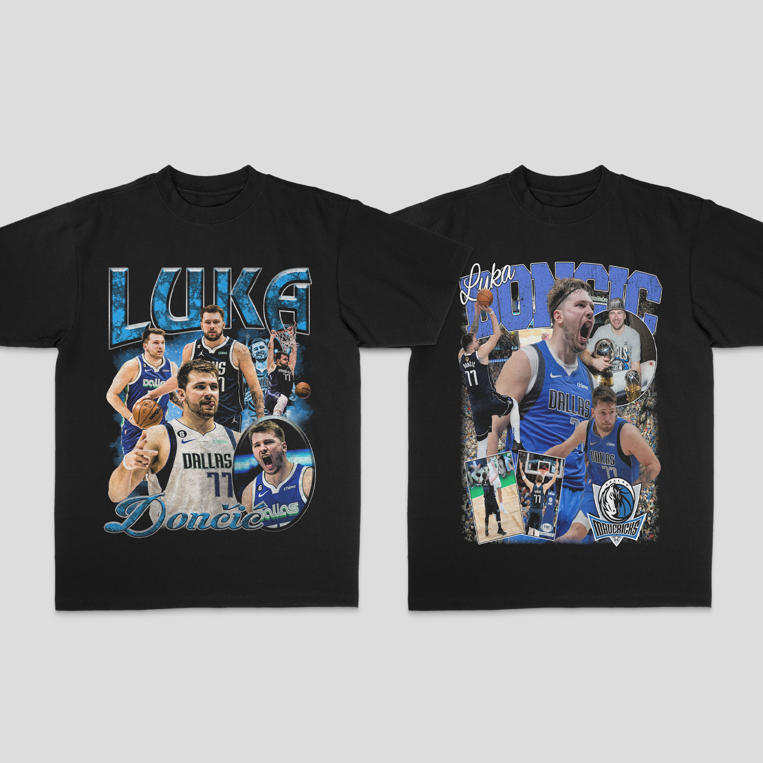 Luka Doncic东契奇美式重磅街头印花数码直喷纯棉透气篮球短袖T恤