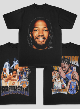 Brunson布伦森美式重磅街头印花数码直喷纯棉透气篮球短袖T恤