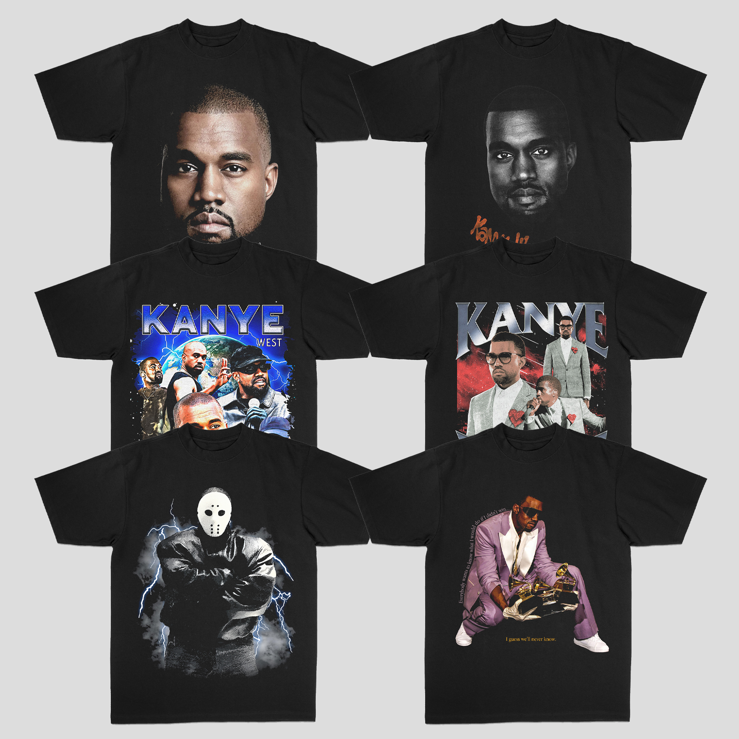 kanye侃爷嘻哈HIPHOP美式260克重磅100%纯棉直喷夏季短袖T恤