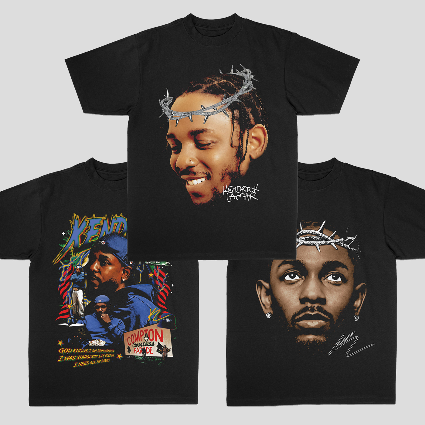 功夫肯尼Kendrick Lamar嘻哈美式260克重磅100%纯棉短袖T恤