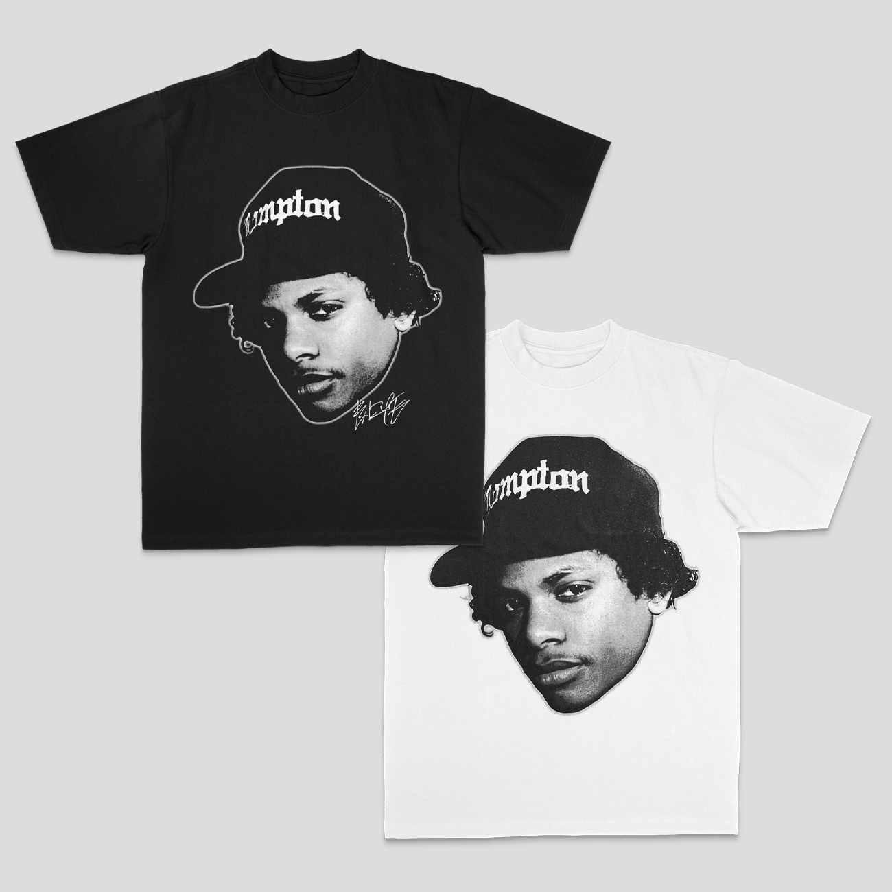 EAZY E 匪帮说唱教父 美式宽松街头重磅纯棉数码直喷夏季短袖T恤