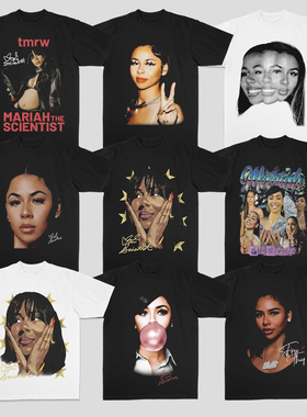 Mariah The Scientist科学家玛丽亚美式复古纯棉数码直喷短袖T恤