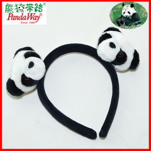 正版 pandaway熊猫发卡毛绒发箍玩具娃娃公仔儿童女生出国生日礼物