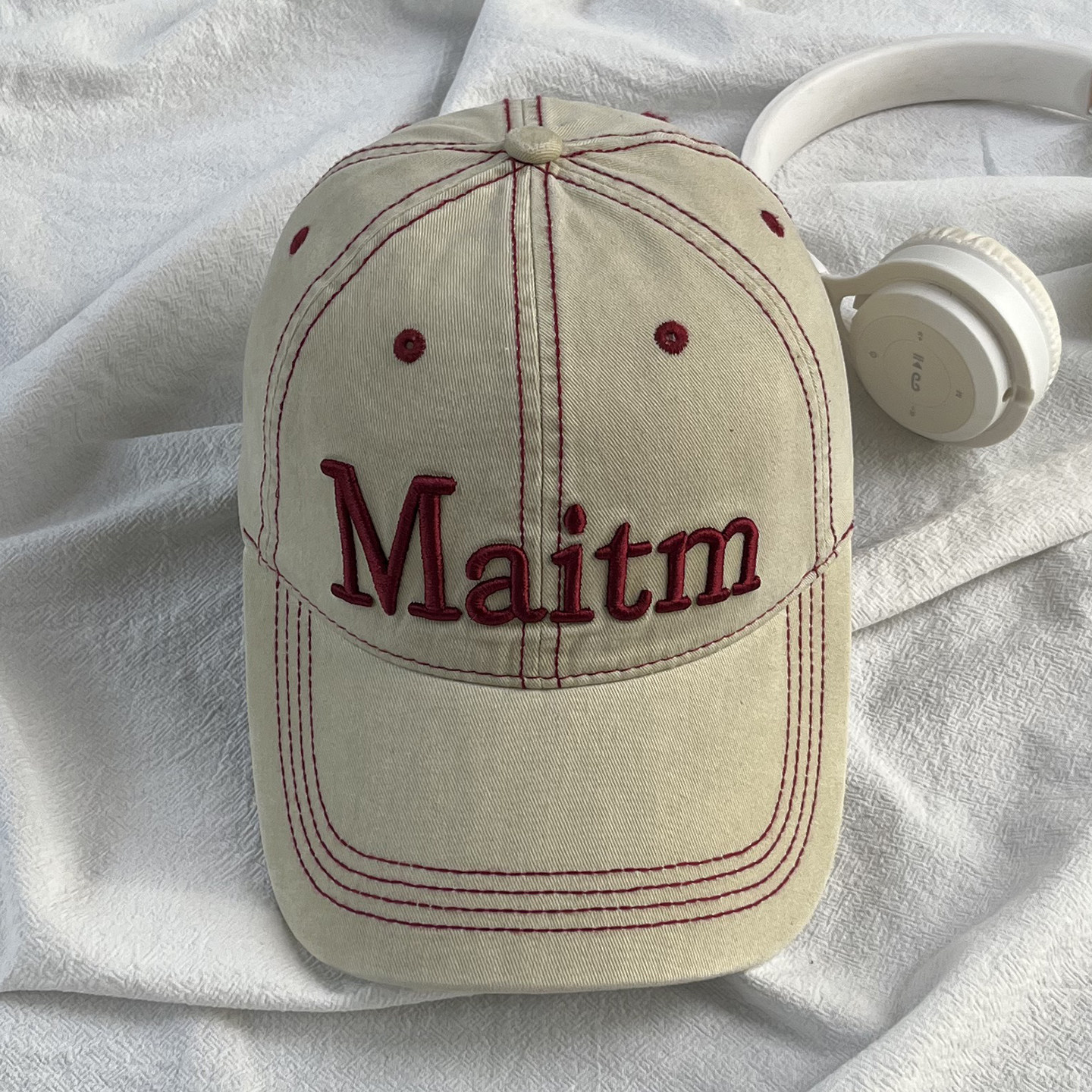Maitm复古字母刺绣显脸小棒球帽图片