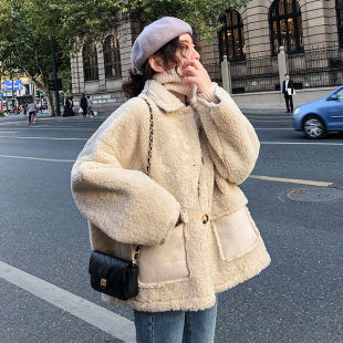 2019新款秋冬韩版小羊羔绒外套女加厚短款圈圈羊羔毛茸茸皮毛一体