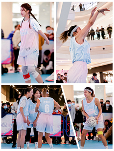 篮球服女套装假两件短袖童球服女生班级比赛训练服男背心t恤定制