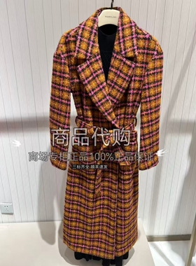 MARYLING玛俪琳国内正品代购25年格子长款大衣A1FHW093650 13600
