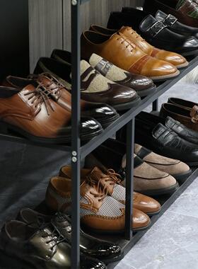 样板房衣帽间鞋柜男士皮鞋乐福鞋摄影英伦风鞋子实拍软装陈列饰品