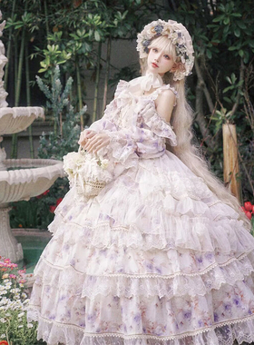 Lolita华丽花嫁原创【玫瑰花信】洛丽塔公主裙少女雪纺日常lo裙