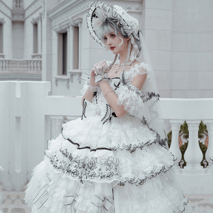 原创正版lolita裙花嫁【暗夜星辰】华丽茶会款 jsk连衣裙lo裙洋装