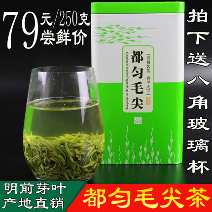 贵州绿茶2018新茶明前茶叶头道嫩芽都匀毛尖春茶250g散装绿茶罐装