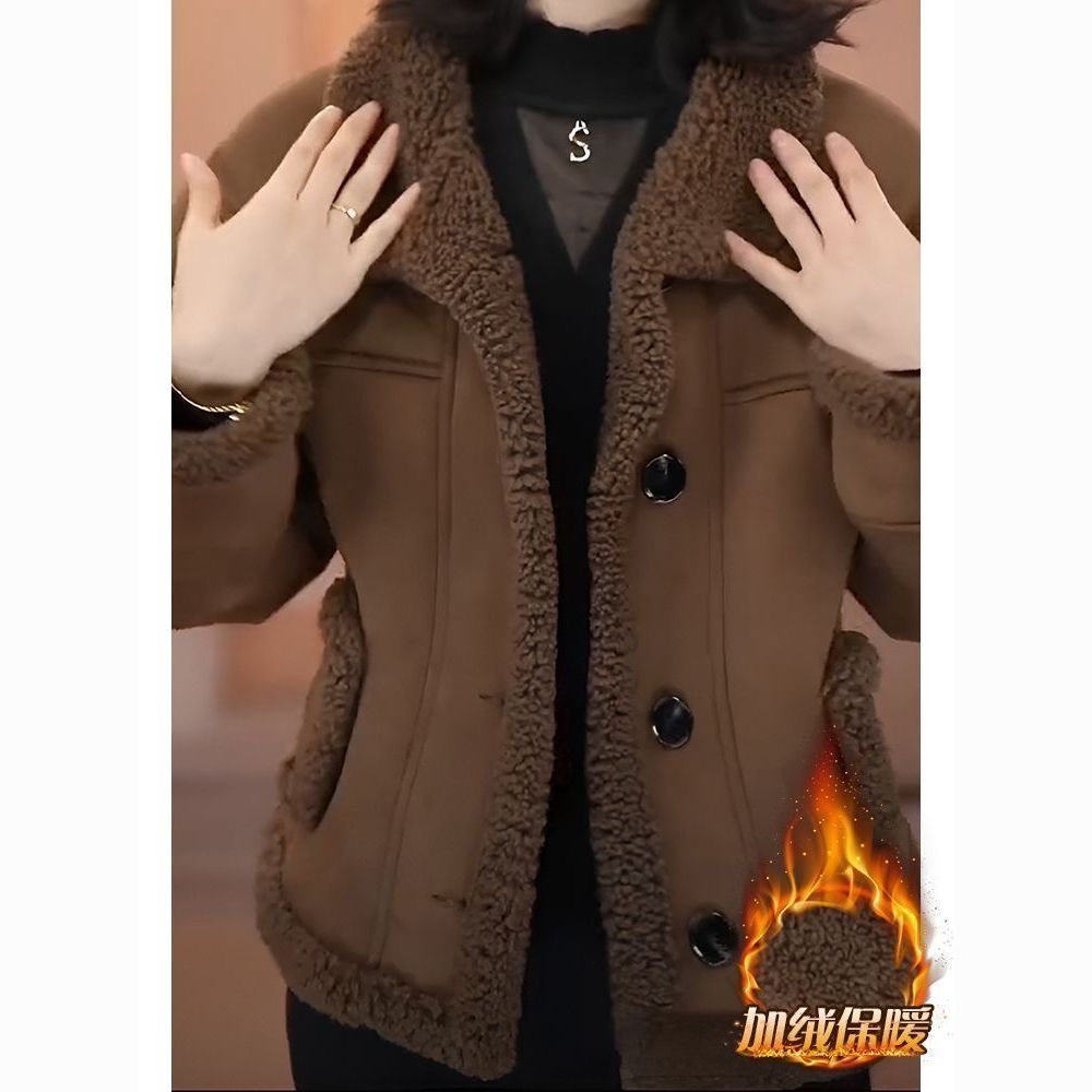 新款冬季双面穿韩版时尚百搭显瘦加绒加厚保暖棉服机车服短外套女