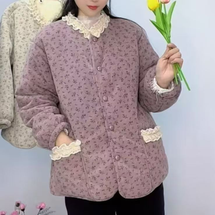 加厚保暖可外冬季家居服三层棉加绒棉服碎花外套女网红拜年服棉衣,女装/女士精品,中老年女装,淘宝优惠券,粉丝福利购,淘宝优惠卷