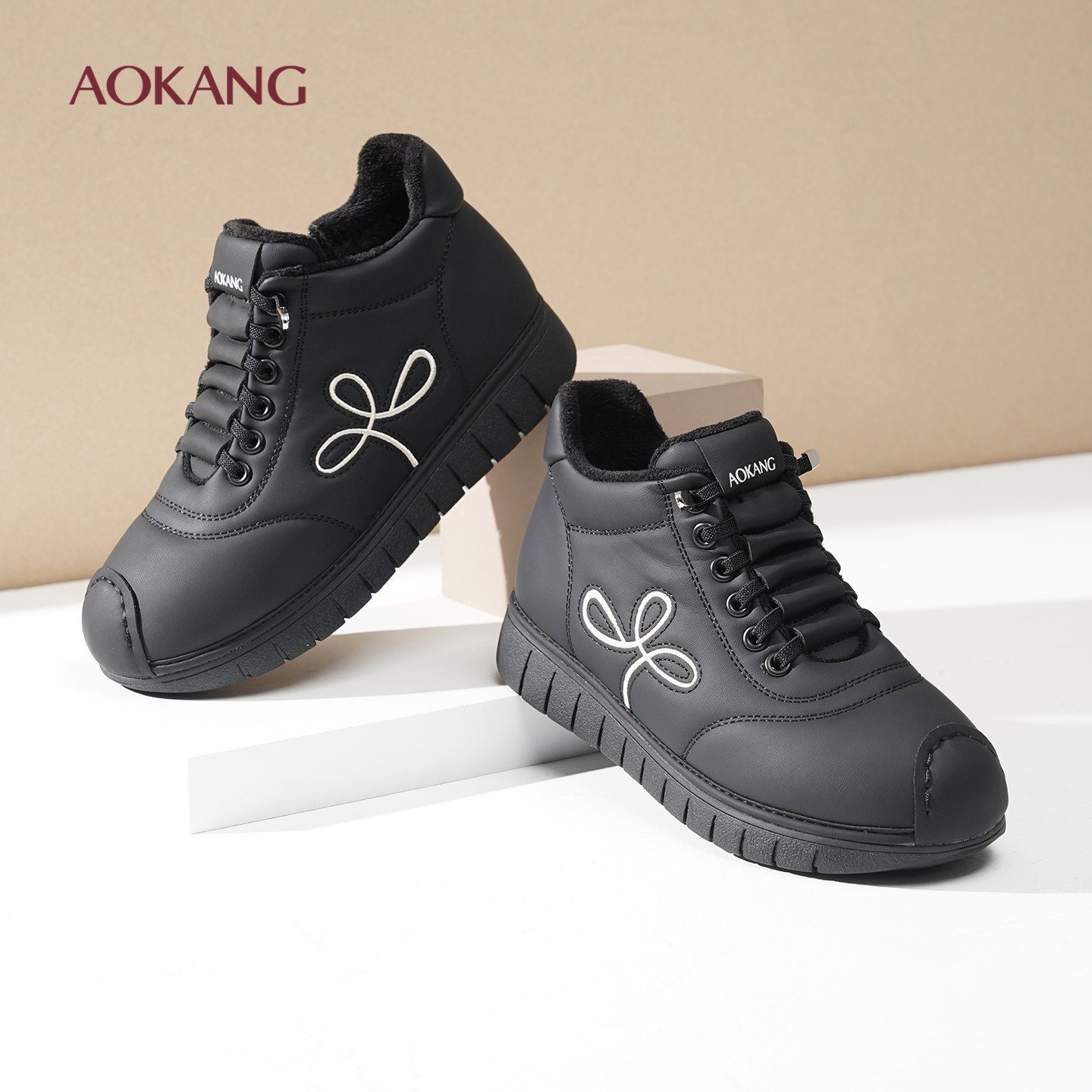 奥康女鞋冬季新款旅游跑步休闲棉鞋高帮保暖加绒防滑平底面包鞋,女鞋,棉鞋,淘宝优惠券,粉丝福利购,淘宝优惠卷