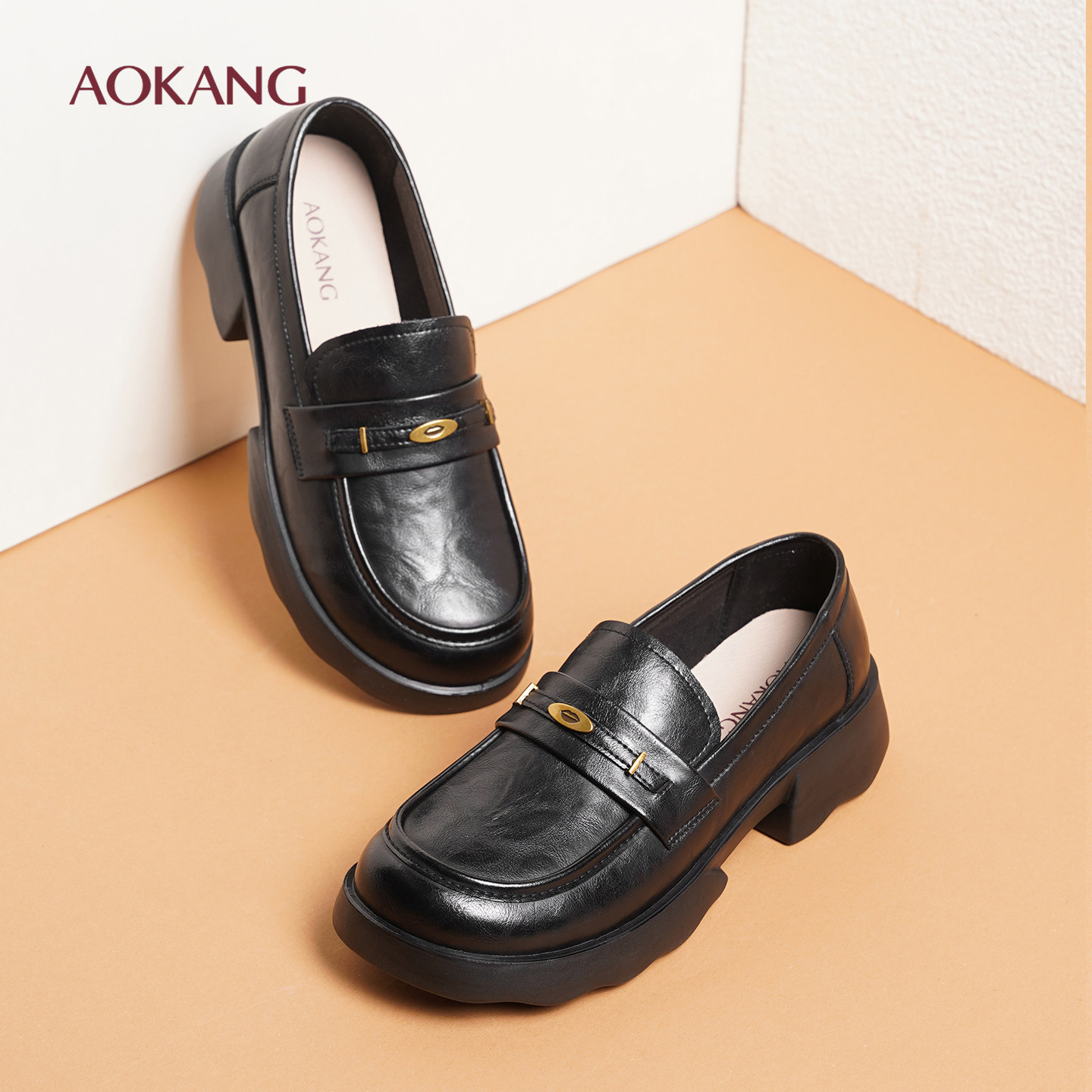 奥康乐福鞋女秋季厚底增高舒适轻便女鞋时尚百搭软底一脚蹬单鞋女,流行男鞋,乐福鞋（豆豆鞋）,淘宝优惠券,粉丝福利购,淘宝优惠卷