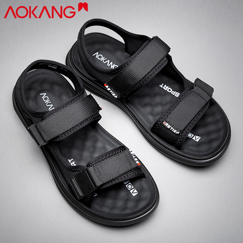 奥康男士凉鞋夏外穿2025新款韩版潮流软底防滑男款运动休闲沙滩鞋
