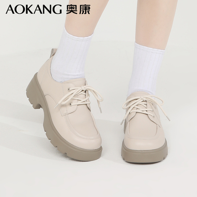 奥康女鞋真皮百搭小皮鞋