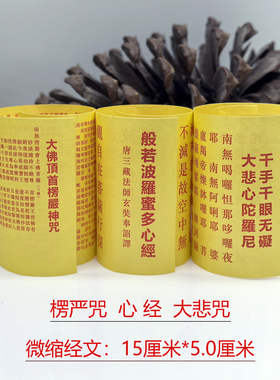 佛学微缩经文楞严神咒心经千手千眼无碍大悲心陀罗尼装藏供奉符筒