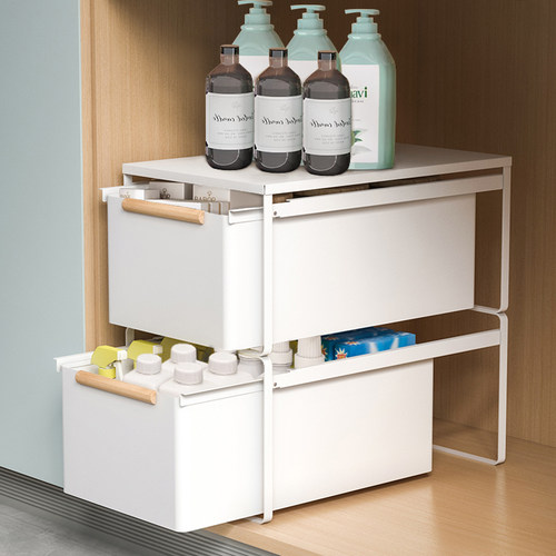 免打孔抽屉式置物架下水槽