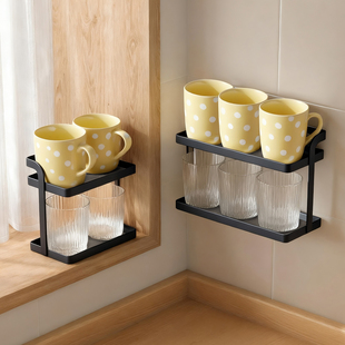 杯子收纳置物架桌面茶杯咖啡器具收纳用咖啡马克杯架厨房壁挂水杯