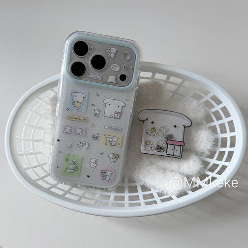 可爱小白狗摇摇乐双层imd手机壳