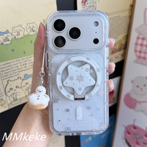 冬日雪花双层imd透明手机壳