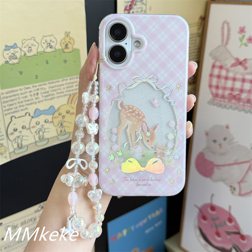 MMkeke韩系ins小众冬日复古童话小鹿兔子蝴蝶结适用iPhone17promax双层imd手机壳苹果16pro保护套15pm可爱14