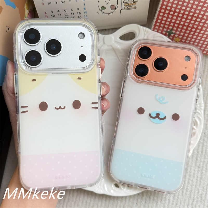 MMkeke韩系ins小众棉花糖猫豆芝麻海豹适用iPhone17promax双层imd磨砂手机壳苹果16promax情侣保护套15pm萌14