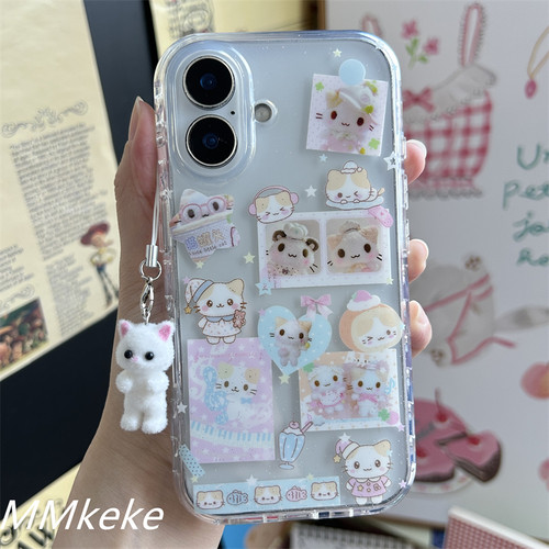 可爱棉花糖猫双层手机壳