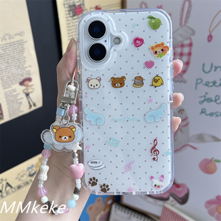 MMkeke日系古早感萌物y2k天使翅膀轻松熊适用iPhone16promax双层imd手机壳苹果15promax保护套14pm古早味13