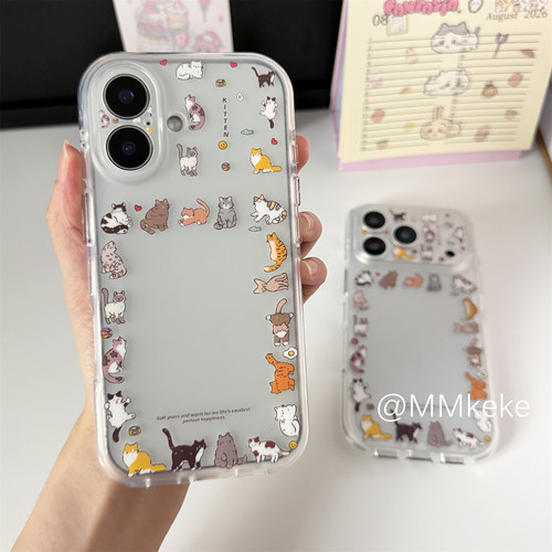 可爱小猫咪双层imd磨砂手机壳