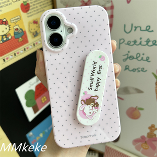 MMkeke古早感萌物ins少女心甜点兔创可贴支架适用iPhone16promax手机壳15苹果17pro保护套14pm甜妹IMD软壳13