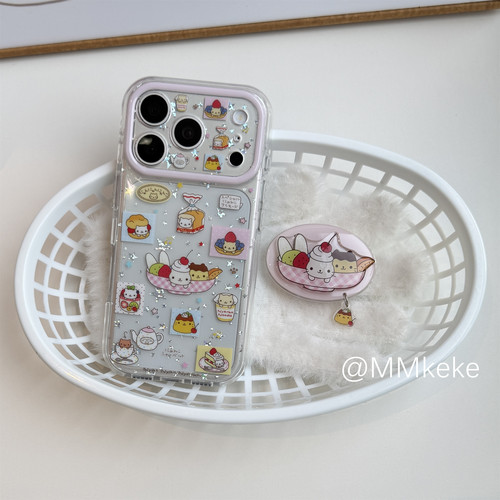 古早味布丁小猫咪双层精孔手机壳
