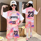 短袖 儿童夏装 速干球衣中大童女孩背心衣 2026新款 男女童篮球服套装