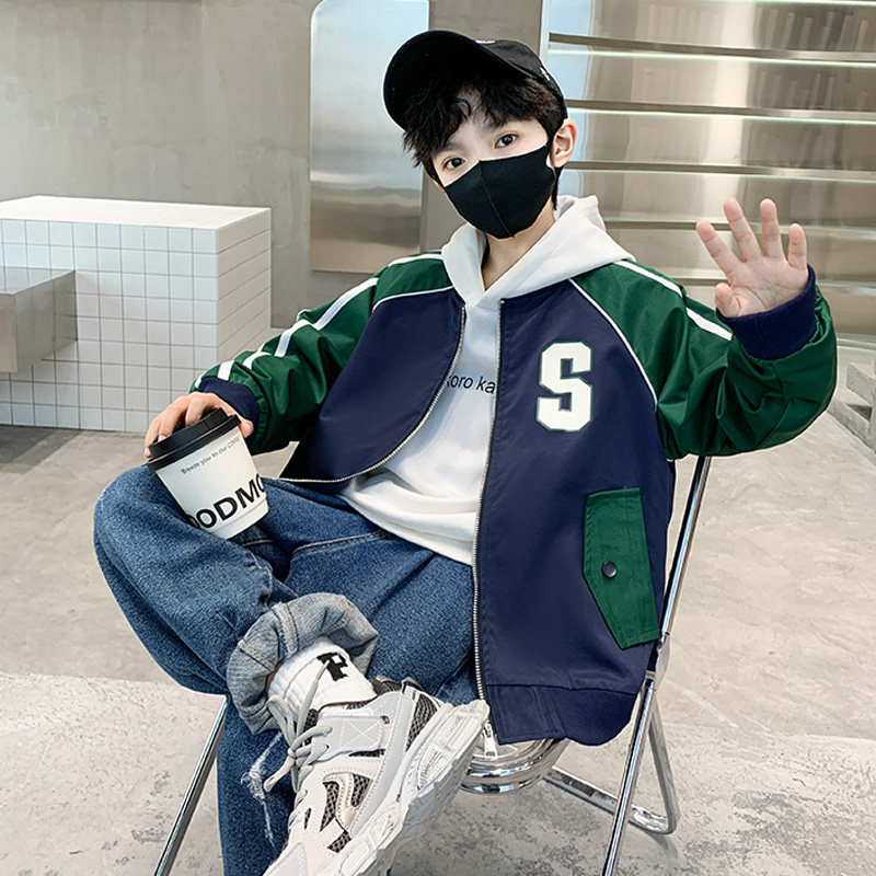男童外套春秋2025新款开衫夹克中大童男孩秋季棒球服休闲酷帅洋气
