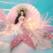 美人鱼娃娃30厘米古风汉服公主女孩手工仿真玩偶梦幻套生日礼物盒