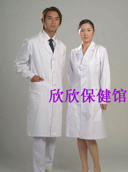男女医生服 卫校实验服 护士服长袖白色冬装 白大褂（两件包邮）