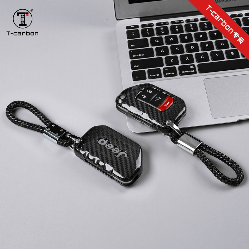 牧马人钥匙壳T-Carbon碳纤维吉普