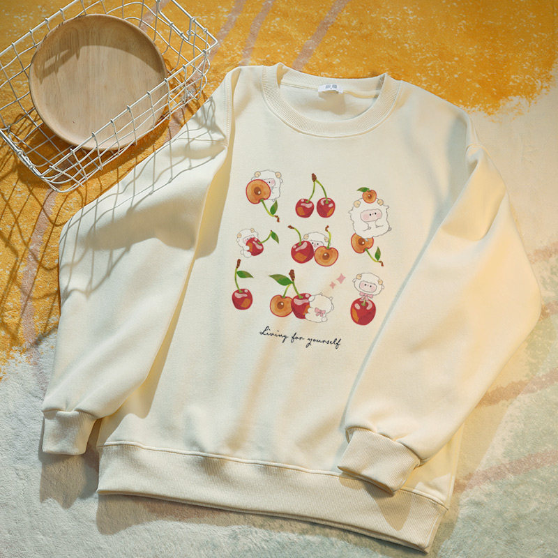 업치 [애디드 벨벳]은 마노처럼 맑고 맛이 매우 달콤합니다. 귀여운 체리 양고기 캐주얼 탑 가을