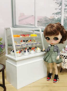 blythe小布BJD SD娃娃6分蛋糕柜甜品柜娃用拍摄道具甜点屋展示柜