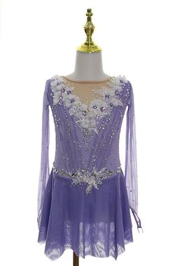 定制花样滑冰表演服定制女童轮滑溜冰裙儿童成人比赛考级服K058