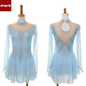 定制 烫钻 花样滑冰服 考级服 儿童成人BD13 滑冰表演服 厂家直销