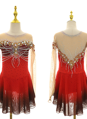 DVWVB定制花样滑冰表演服比赛考级裙子花样滑冰服装儿童成人BD62