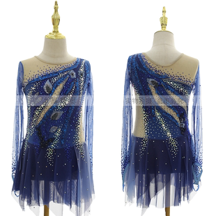 DVWVB定制花样滑冰冰舞精灵 烫钻滑冰服滑冰裙儿童成人款X269