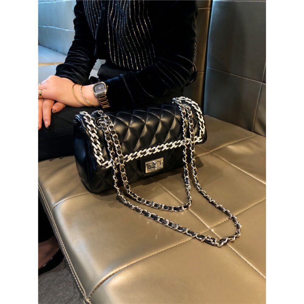 香港品牌小香风大容量腋下包包女2025新款菱格链条包单肩斜挎包