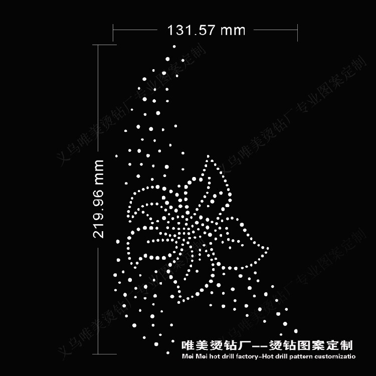 新款热卖超闪烫钻图案羊绒毛衫胸前花边水钻贴边服装辅料定制加工